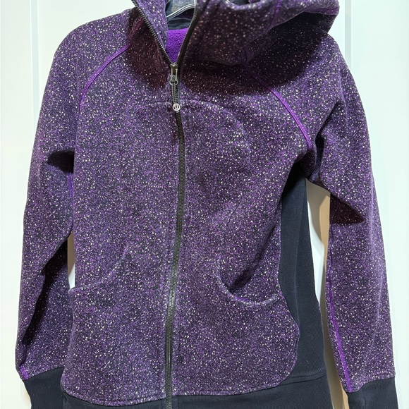 lululemon athletica Tops - Lululemon Space Dye Purple Speckled Hoodie Scuba jacket size small 8 EUC